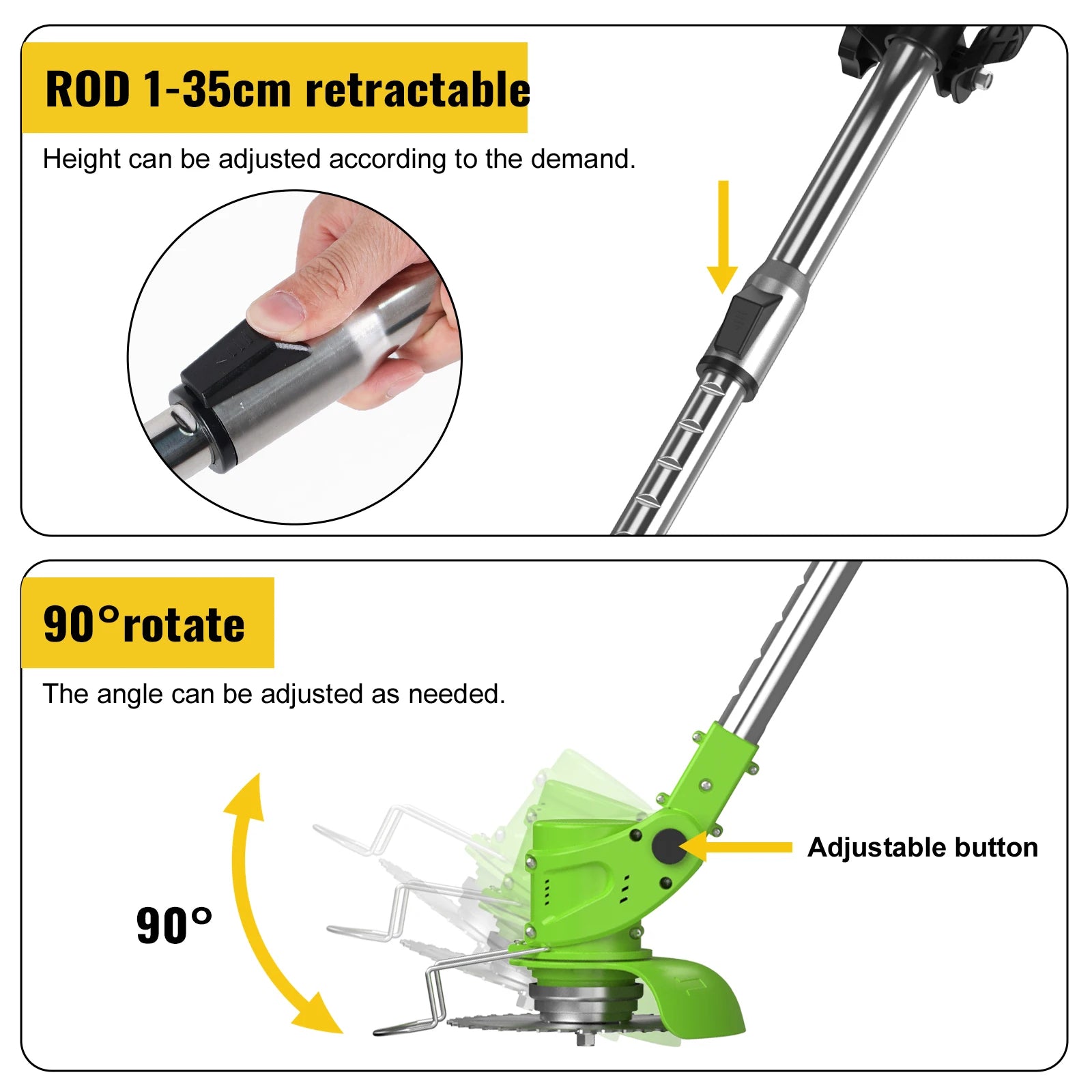 Cordless Electric Grass Trimmer with 21V Dual Batteries