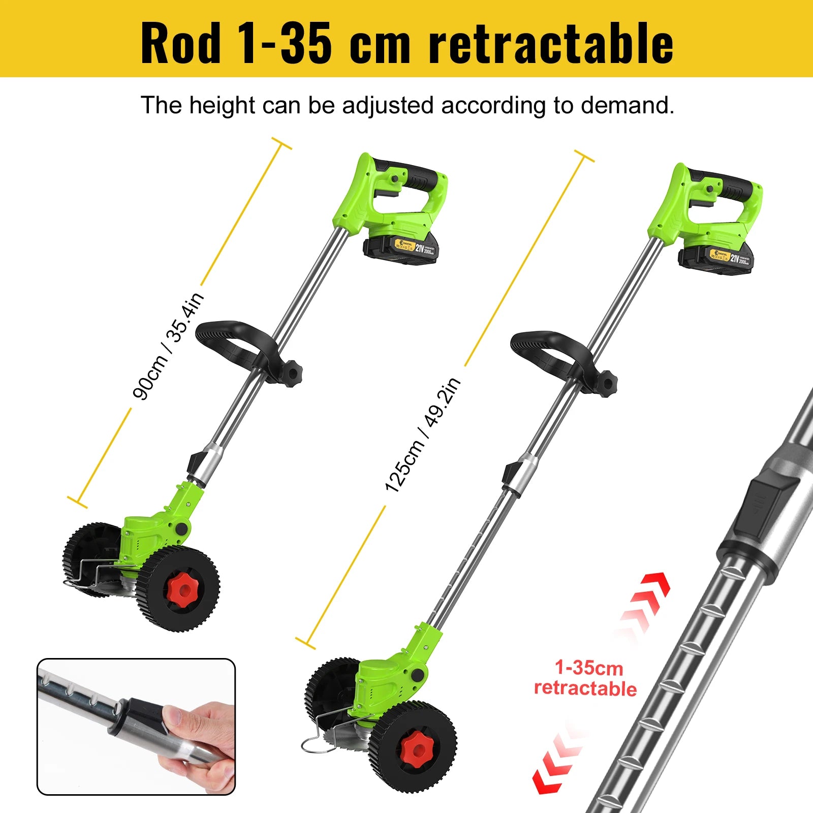 Cordless Electric Grass Trimmer with 21V Dual Batteries