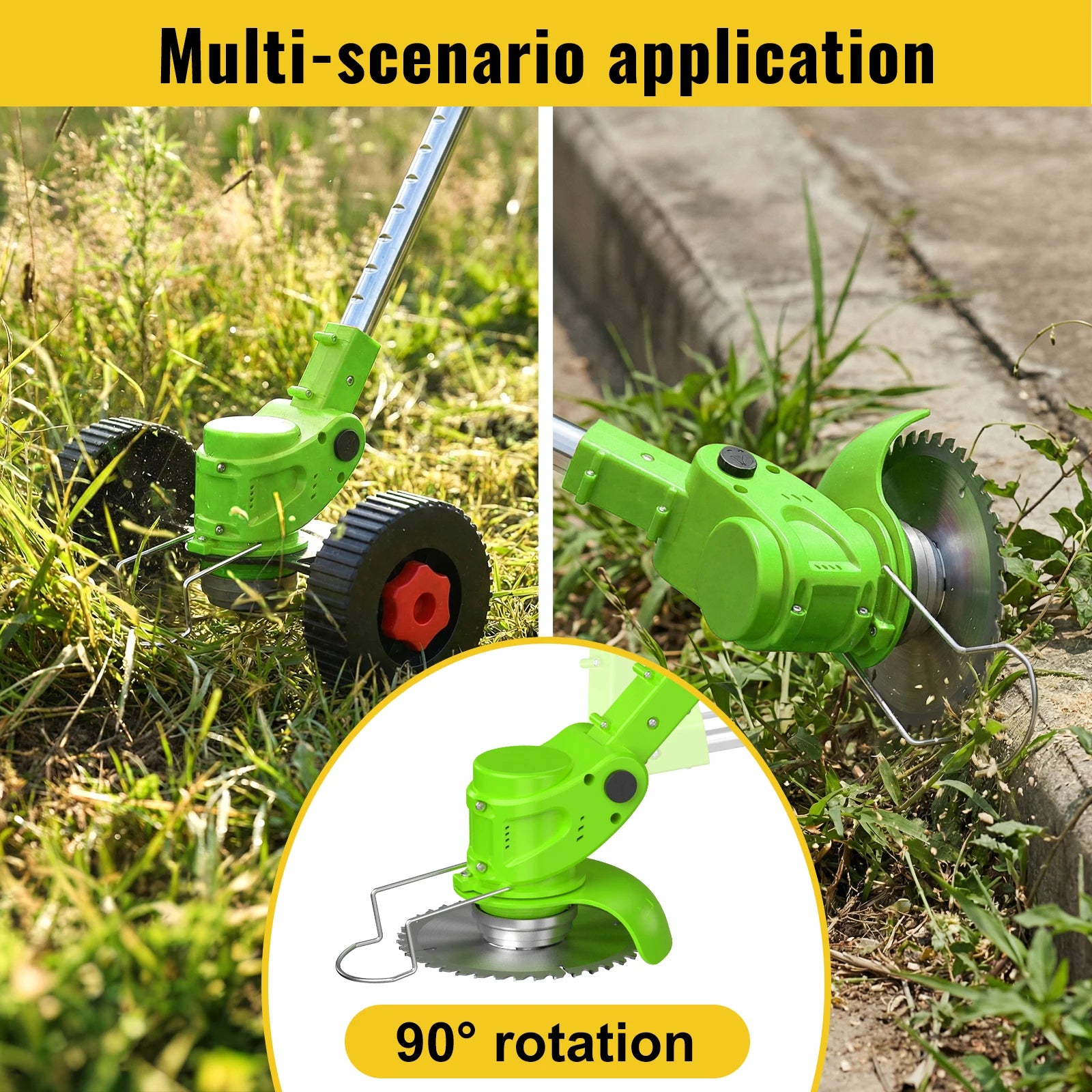 Cordless Electric Grass Trimmer with 21V Dual Batteries