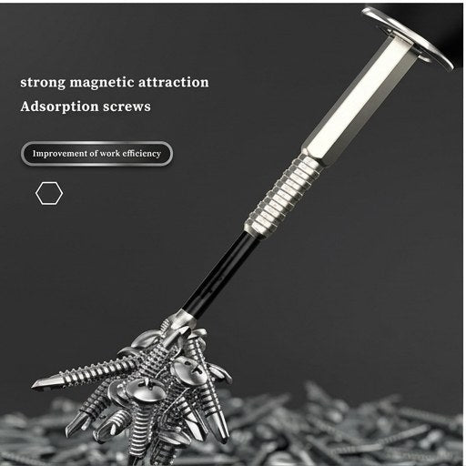 Magnetic tip holding a screw